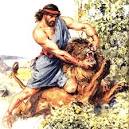 samson and the lion