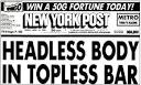 Yes, it's that headline again - with its trochaic rhythm telling ...