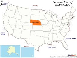 Map of the U.S. with Nebraska