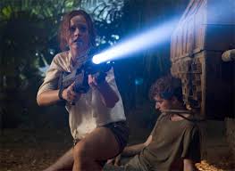 (Landon Liboiron) fight off dinosaurs in Terra Nova.Image courtesy Fox