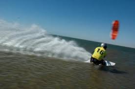 The kiteboarders are coming on