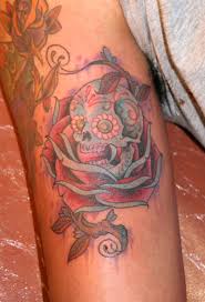 rose skull tattoos