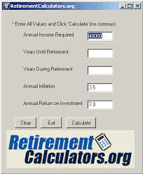 The retirement calculator will