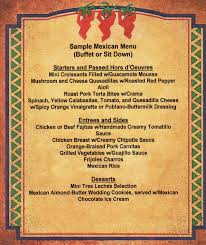 sample menus