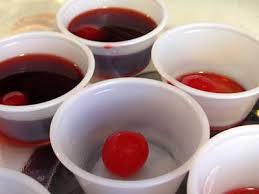 a cherry Jell-O shot made