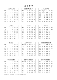printable 2009 calendar