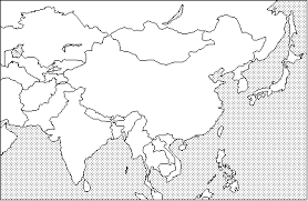 blank asia map