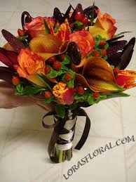 orange wedding bouquet