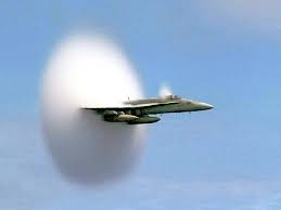 Plane breaking sound barrier