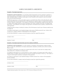 non compete agreement sample