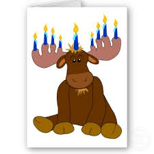 Hanukkah Menorah Moose Card by