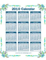 2010 calendar printable