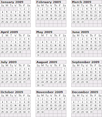 printable 2009 calendar