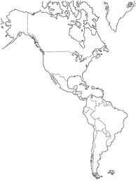 blank map of central and south america