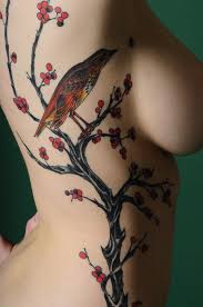 cherry blossom tattoo on side