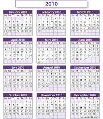 printable calendar 2010