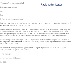 sample of resignation letter