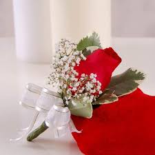 red rose corsage