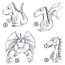 how to draw cartoon dragons