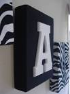 Zebra wall hanging wall decor with monogram initial by MadMosaics