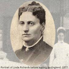 Linda Richards was born on a farm near the Racquette River in West Potsdam on July ... - Potrait_of_Linda_Richards_before_leaving_for_England__1877