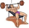 Man Lifting Weights on a Weight Bench Royalty Free Clipart Picture