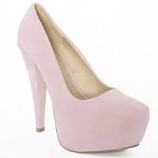 LADIES PALE BABY PINK SUEDE COURT HIGH HEELS PLATFORM PARTY SHOES ...