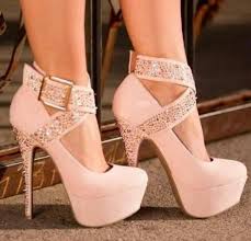 Shoes: heels, platform shoes, pink, glitter, belt, baby pink high ...
