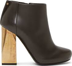 Lanvin Black Leather Gold Heel Boots | The way she garnishes ...
