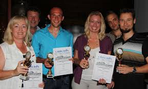 v.l. Lisa Gutekunst / Fabian Demharter 1. Platz Mixed, Steffi Döhler / Nico Szodruch 2. Platz Mixed.