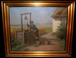 Original oil painting on canvas from the first part of 20C. Signed Alfred Larsen. Alfred Larsen (1886-?), listed artist. - 7629