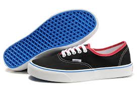 Vans Authentic Canvas Skate Shoes - Black/White/Red - Vans Skate ...