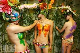 Argentina Body Painting Festivals Natural Concept with Butterfly Style