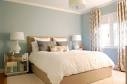 Soft Blue Wall Theme Decoration and Brown Beds Furniture Sets in ...