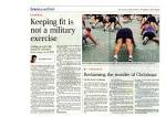 The Straits Times Article: Keeping fit is not a military exercise.