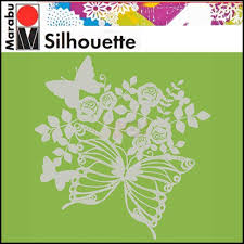 Image result for Marabu Silhouetten-Motivschablone "Butterflies & Roses"