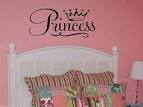 Large Princess with Crown Wall Decal Girls Bedroom by vgwalldecals