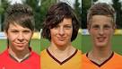 Die Hoffenheimer C-Junioren Dominik Draband, Luca Pfeiffer und Tim Kugel ...