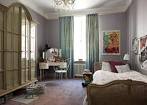 Interior ExcitingTable Mirror Chandelier Bedroom Rattan Bed Blue ...