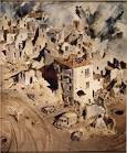 An Italian village under shell fire | War Art Digitisation