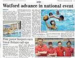WATFORD OBSERVER report-22nd Feb 2014 | Watford Water Polo Club