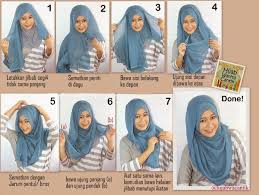 Cara Memakai Jilbab Segi Empat Sederhana - Model Jilbab