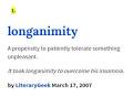 longanimity pronunciation