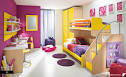 Bold Pink and White Decor with Double Bunk Beds in Teenage Girls ...