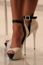 Shoes: high heels, black and white, ankle strap heels, ankle strap ...