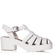 Buy OCEAN Chunky Sole Platform Gladiator Sandal Shoes White ...