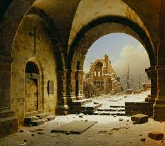 Cloister Ruins in Winter - Carl Georg Hasenpflug als Kunstdruck ...