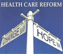 A white street sign with two roads reading "Change Road" and "hope Road" along with the phrase "health care reform" in white above the two intersecting signs. Importance of Healthcare Compliance