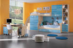Bedroom: Interesting Bedroom Design Ideas With Fresh Orange Wall ...