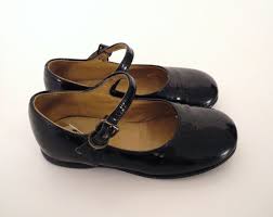 Vintage Baby Shoes, 1960's Black Patent Leather Mary Jane Baby ...